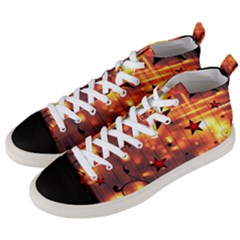 Star Radio Light Effects Magic Men s Mid-top Canvas Sneakers by HermanTelo