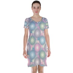 Seamless Pattern Pastels Background Short Sleeve Nightdress by HermanTelo