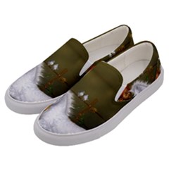 Cute Fairy With Unicorn Foal Men s Canvas Slip Ons by FantasyWorld7