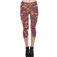 Roses  Capri Leggings  by BubbSnugg