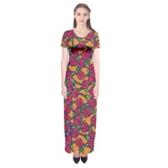 Roses  Short Sleeve Maxi Dress by BubbSnugg