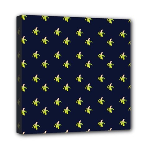 Peeled Banana On Blue Mini Canvas 8  X 8  (stretched) by snowwhitegirl