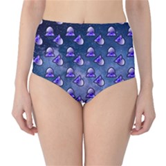 Kawaii Space Rocket Pattern Classic High-waist Bikini Bottoms by snowwhitegirl