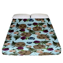 Cracked Doll Pattern Blue Fitted Sheet (king Size) by snowwhitegirl