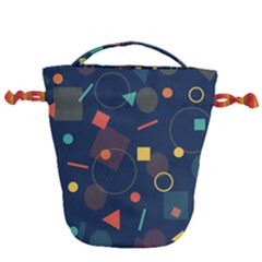 Background Geometric Drawstring Bucket Bag by HermanTelo