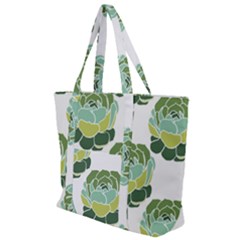 Cactus Pattern Zip Up Canvas Bag by HermanTelo