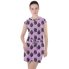 Girl Face Lilac Drawstring Hooded Dress by snowwhitegirl