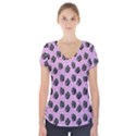 Girl Face Lilac Short Sleeve Front Detail Top View1