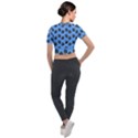Girl Face Blue Short Sleeve Cropped Jacket View2