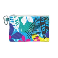 Pattern Leaf Polka Flower Canvas Cosmetic Bag (medium) by HermanTelo