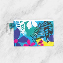 Pattern Leaf Polka Flower Canvas Cosmetic Bag (small) by HermanTelo