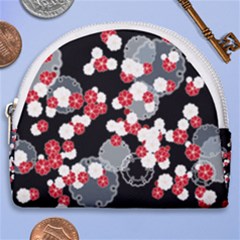Plum Snow Ring Horseshoe Style Canvas Pouch by HermanTelo