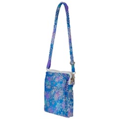 Snowflake Background Blue Purple Multi Function Travel Bag by HermanTelo