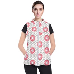 Stamping Pattern Red Women s Puffer Vest by HermanTelo