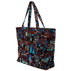 Stained Glass Mosaic Abstract Zip Up Canvas Bag by Sapixe