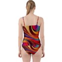 Abstract Colorful Background Wavy Cut Out Top Tankini Set View2