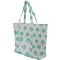 Plant Pattern Green Leaf Flora Zip Up Canvas Bag View1