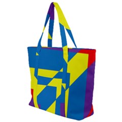 Colorful Red Yellow Blue Purple Zip Up Canvas Bag by Sapixe