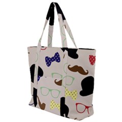 Moustache Hat Bowler Bowler Hat Zip Up Canvas Bag by Sapixe