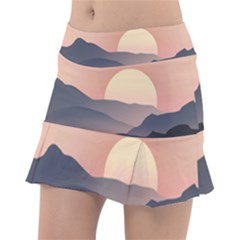 Sunset Sky Sun Graphics Tennis Skirt by HermanTelo