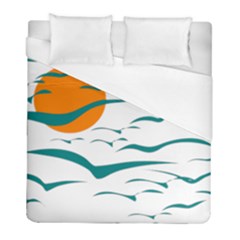 Sunset Glow Sun Birds Flying Duvet Cover (full/ Double Size) by HermanTelo