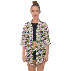 Sweet Dessert Food Cake Pattern Open Front Chiffon Kimono by HermanTelo