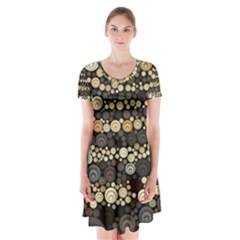 Vintage Style Short Sleeve V-neck Flare Dress by HermanTelo
