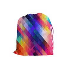 Abstract Background Colorful Pattern Drawstring Pouch (large) by Bajindul