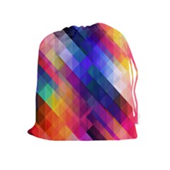Abstract Background Colorful Pattern Drawstring Pouch (xl) by Bajindul