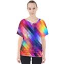 Abstract Background Colorful Pattern V-Neck Dolman Drape Top View1