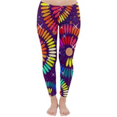 Abstract Background Spiral Colorful Classic Winter Leggings by Bajindul