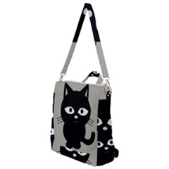 Cat Pet Cute Black Animal Crossbody Backpack by Bajindul