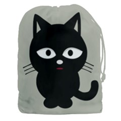 Cat Pet Cute Black Animal Drawstring Pouch (xxxl) by Bajindul