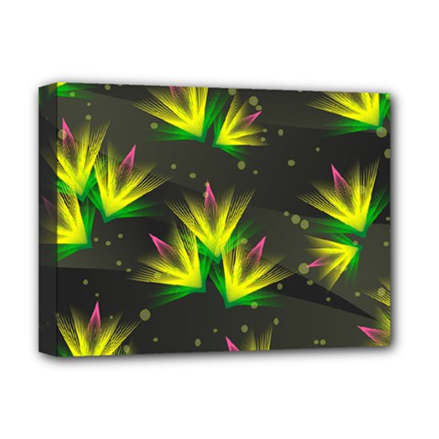 Floral Abstract Lines Deluxe Canvas 16  X 12  (stretched)  by Bajindul