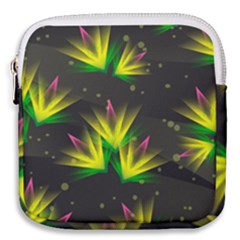 Floral Abstract Lines Mini Square Pouch by Bajindul
