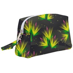 Floral Abstract Lines Wristlet Pouch Bag (large) by Bajindul