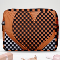 Heart Chess Board Checkerboard Make Up Pouch (large) by Bajindul