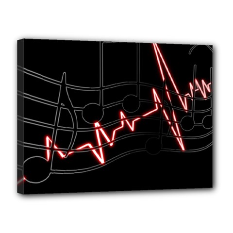 Music Wallpaper Heartbeat Melody Canvas 16  X 12  (stretched) by Bajindul