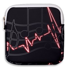 Music Wallpaper Heartbeat Melody Mini Square Pouch by Bajindul