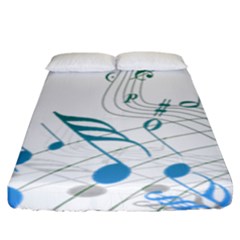 Music Notes Fitted Sheet (king Size) by Bajindul