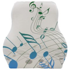 Music Notes Car Seat Velour Cushion  by Bajindul