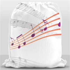 Music Notes Clef Sound Drawstring Bag (large) by Bajindul