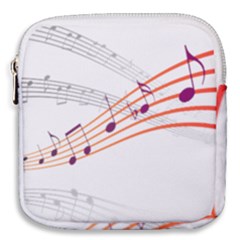 Music Notes Clef Sound Mini Square Pouch by Bajindul