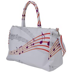 Music Notes Clef Sound Duffel Travel Bag by Bajindul