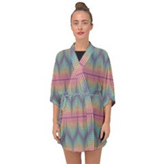 Pattern Background Texture Colorful Half Sleeve Chiffon Kimono by Bajindul