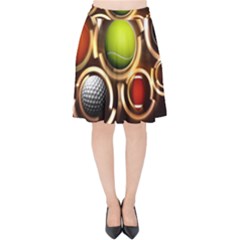 Sport Ball Tennis Golf Football Velvet High Waist Skirt by Bajindul