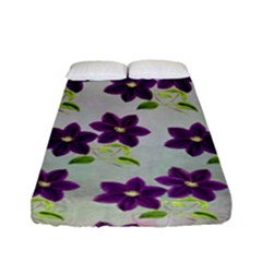 Purple Flower Fitted Sheet (full/ Double Size) by Bajindul