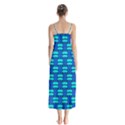 Pattern Graphic Background Image Blue Button Up Chiffon Maxi Dress View2