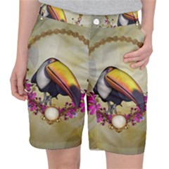 Cute Funny Coutan With Flowers Pocket Shorts by FantasyWorld7