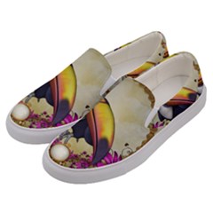 Cute Funny Coutan With Flowers Men s Canvas Slip Ons by FantasyWorld7